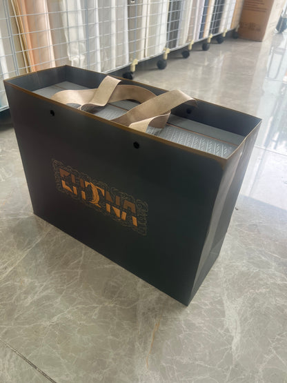 Custom Paper Shopping Bags, Durable Printed Logo Gift Bags for Retail Business Wholesale Packaging